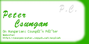 peter csungan business card